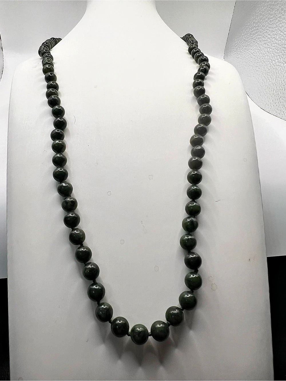 Black Beaded Long Necklace